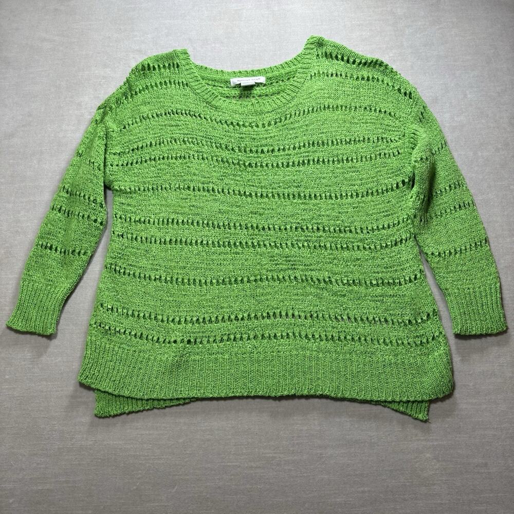 August Silk Lime Green Crochet Top